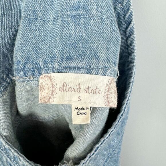 ALTAR’D STATE | NEW Blue Jean Denim Jumper Overall Dress Women’s Size Small - Picture 7 of 10